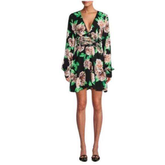 AFRM Nami Floral Corset Tie Mini Dress - Picture 1 of 13